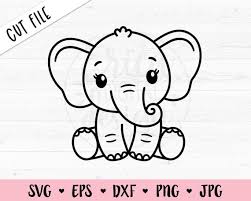 Baby Elephant Svg Cute Elephant Girl