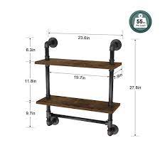 Industrial Pipe Shelves With Tower Bar