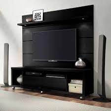 Black Wooden Designer Tv Unit For