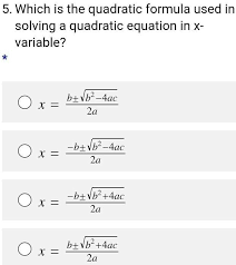 Quadratic Equation In The X Variable