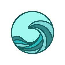 Circular Blue Waves Icon Logo Design