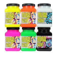 Chroma Mural Paint Set Of 6 Neons 16oz