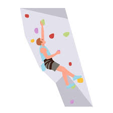 Isolated Excited Man Climber Cartoon