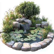 3d Garden Pond Icon Water Feature For