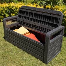 Plastic Storage Bench With Wood Look