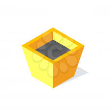 Flower Pot With Ground Vector