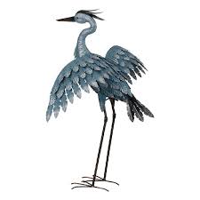 Regal Art Gift 27 In Metallic Blue Heron Wings Out