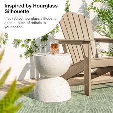 17 75 In H Multi Functional Mgo Composite Faux Terrazzo Outdoor Side Table Or Garden Stool Or Planter Stand