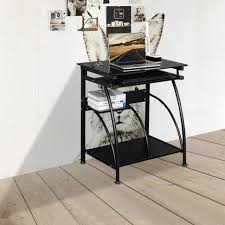 Glass Home Office Desks With Shelves