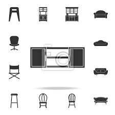 Kitchen Cabinet Icon Detailed Set Of