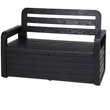 Plastic Storage Bench With A Wooden