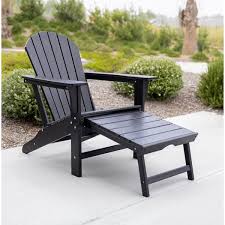 Black Plastic Patio Adirondack Chair