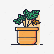 Art Icon With A Potted Plant Vector