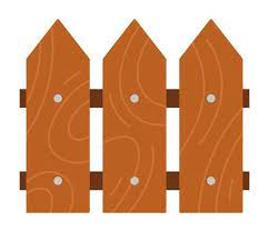 Vector Wooden Fence Ilration Rural