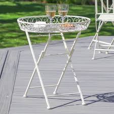 Folding Metal Garden Table Distressed