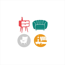 Abstract Furniture Icon Set Logo Chair