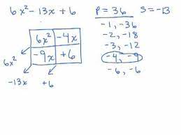 Box Method For Factoring Trinomials