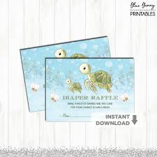 Sea Turtle Baby Diaper Raffle Tickets