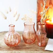 Set Of 3 Pale Pink Bud Vases Sass