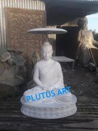 Handecor White Fiber Lord Buddha Statue