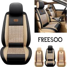 Freesoo 2pcs Car Seat Cover Leather
