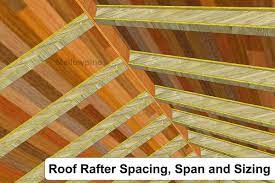 roof rafter spacing span and sizing