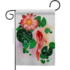 13 In X 18 5 In Lotus Pond Garden Flag Double Sided Garden Decorative Vertical Flags