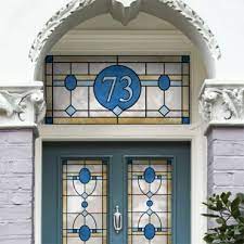 Art Nouveau Stained Glass House Number