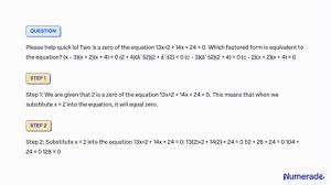 Solved Two Is A Zero Of The Equation X