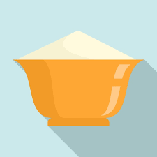Flour Bowl Icon Flat Ilration Of