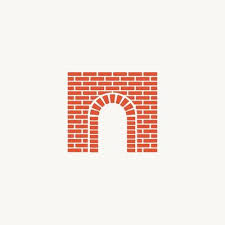 Brick Wall And Door Logo Design Icon