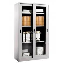 Steel Cupboard With Glass Sliding Door