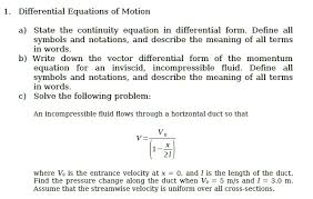 1 Diffeial Equations Of Motion A