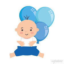 Cute Baby Boy With Balloons Helium