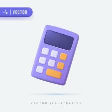 Vector 3d Realistic Purple Calculator