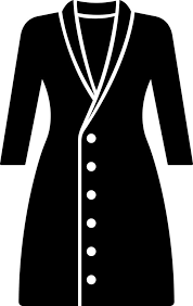 Black And White Ladies Coat Icon In