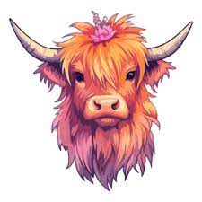 Highland Cow Modern Pop Art Style