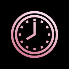 Clock Black N Pink Icon App Icon