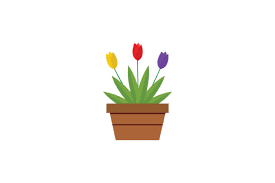 Spring Tulip Flower Pot Vector Icon