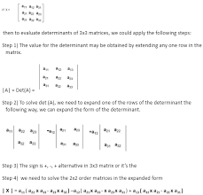Evaluate Determinants Of 3x3 Matrices