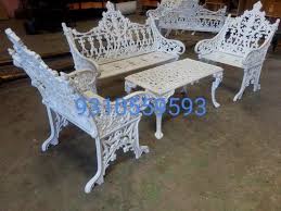 White Cast Aluminium Garden Chairs Set