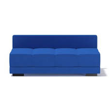 Blue Armless Sofa 3d Model