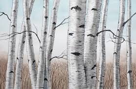 Birch Trees In Early Winter Painting By