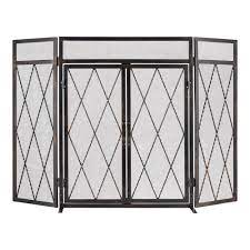 3 Panel Fireplace Screen With Doors