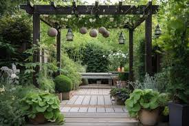 Hanging Lanterns And Potted Plants