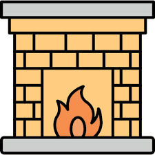 Fireplace Generic Thin Outline Color Icon