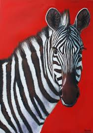Animal Painting Zebra 23 X 35 Inches