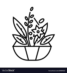 Garden Herbs Line Icon Concept Sign