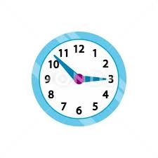 Wall Clock With Blue Rim Icon Flat