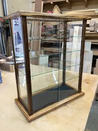 Wood And Glass Display Case For Dolls